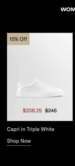 Capri in Triple White 15% off-Shop Now