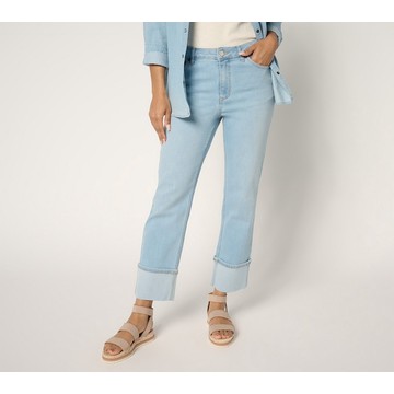 Martha Stewart Signature Petite Indigo Straight Leg Ankle Jeans