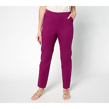 Denim & Co. Tall Color Flat Front Denim Side Pocket Pant