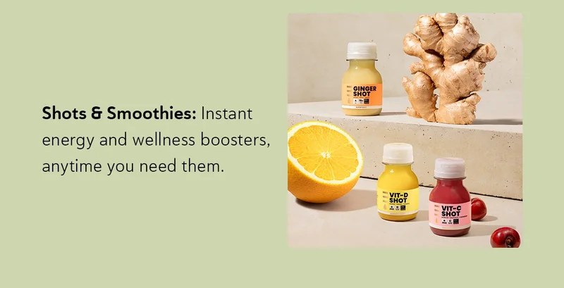 Shots & Smoothies: Instant energy and wellness boosters, anytime you need them. [Shop Green Friday Now]