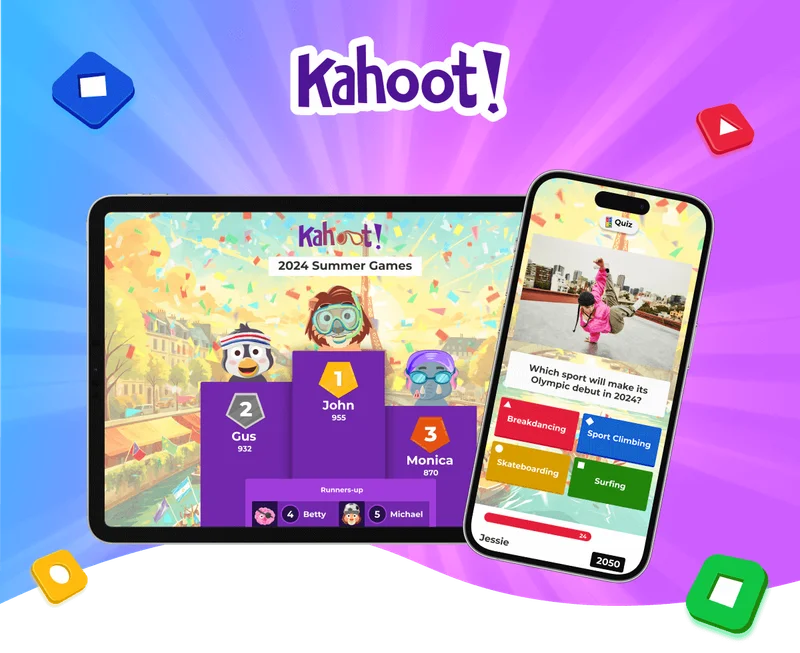 Kahoot podium with sports theme