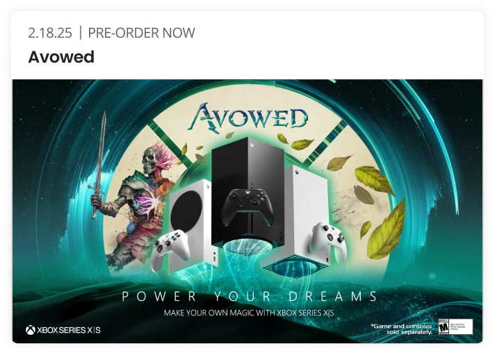 2.18.25 | PRE-ORDER NOW Avowed