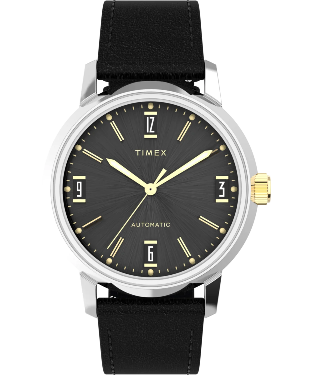 Image of Marlin® Automatic 40mm Leather Strap Watch