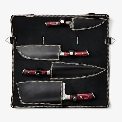 5-Piece Damascus & Diamond Wood Knife Set