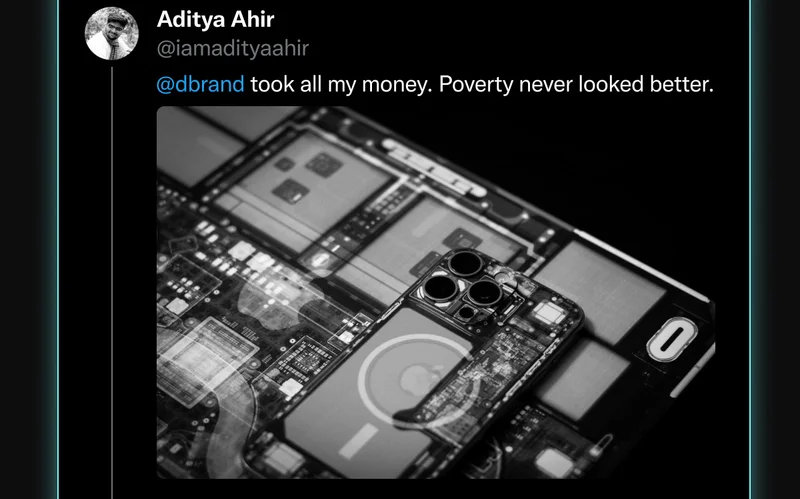 Aditya Ahir on Twitter: "dbrand took all my money. Poverty never looked better."