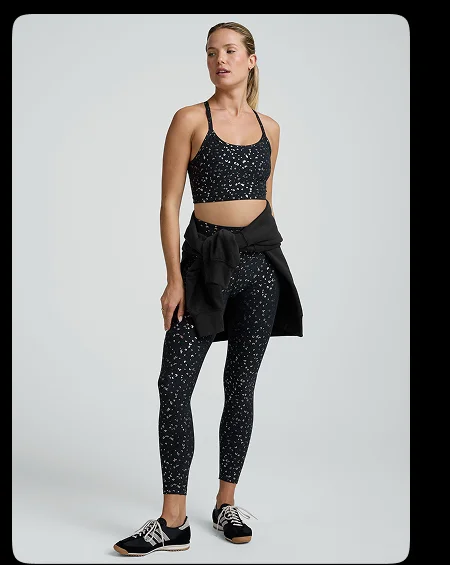 Black Gold Mini Moons SoftShine High Waisted Midi Legging
