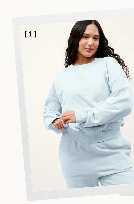 LuxeFleece Crewneck Sweatshirt in Morning Sky Blue