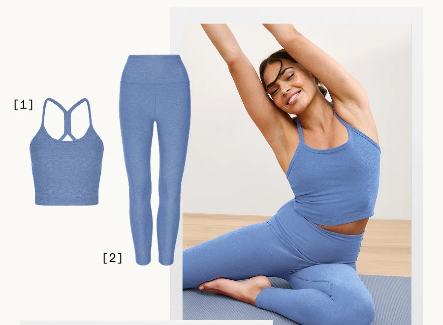 Spacedye Caught In The Midi High Waisted Legging in Wild Flower Blue Heather