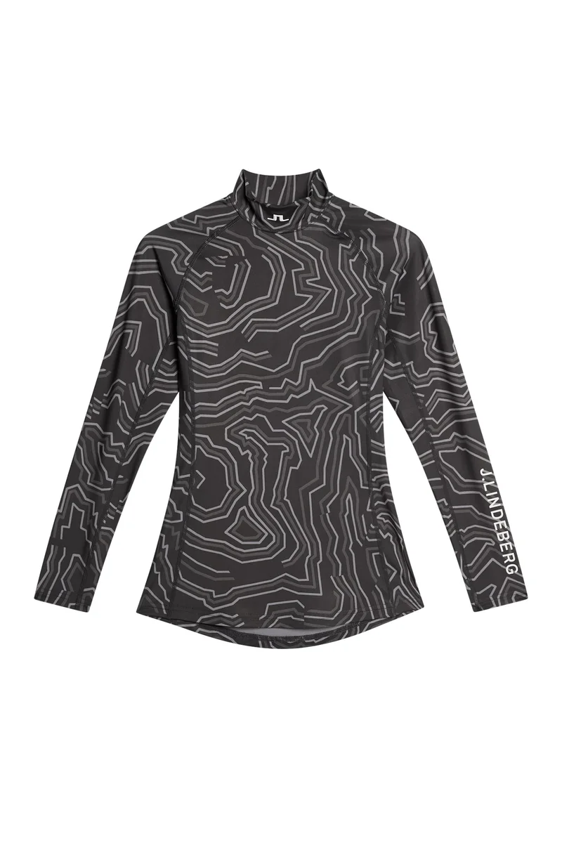 Image of Ella Print Compression Top / Topo Asphalt L