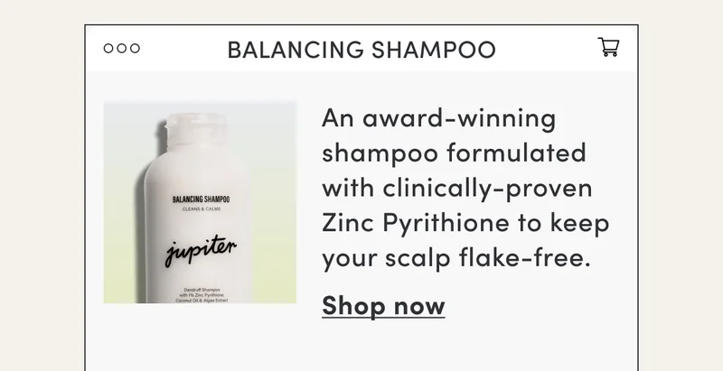 Balancing shampoo | An award-winning shampoo formulated with clinically-proven Zinc Pyrithione to keep your scalp flake-free. | Shop now