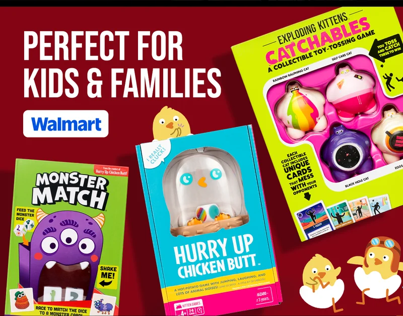 PERFECT FOR KIDS & FAMILIES | MONSTER MATCH | HURRY UP CHICKEN BUTT | EXPLODING KITTENS - CATCHABLES