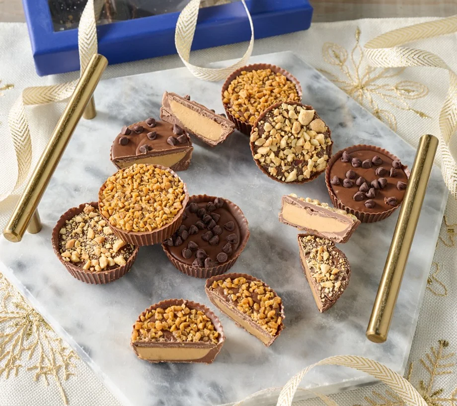 Chocolate Works 9pc Large Peanut Butter Cups with Candy Toppings