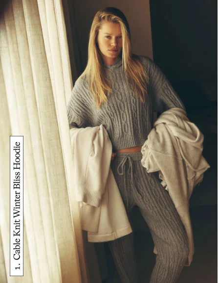 1. CABLE KNIT WINTER BLISS HOODIE