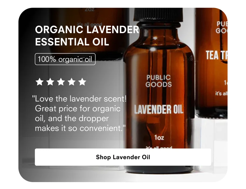 "Love the lavender scent! Great price for organic oil, and the dropper makes it so convenient."