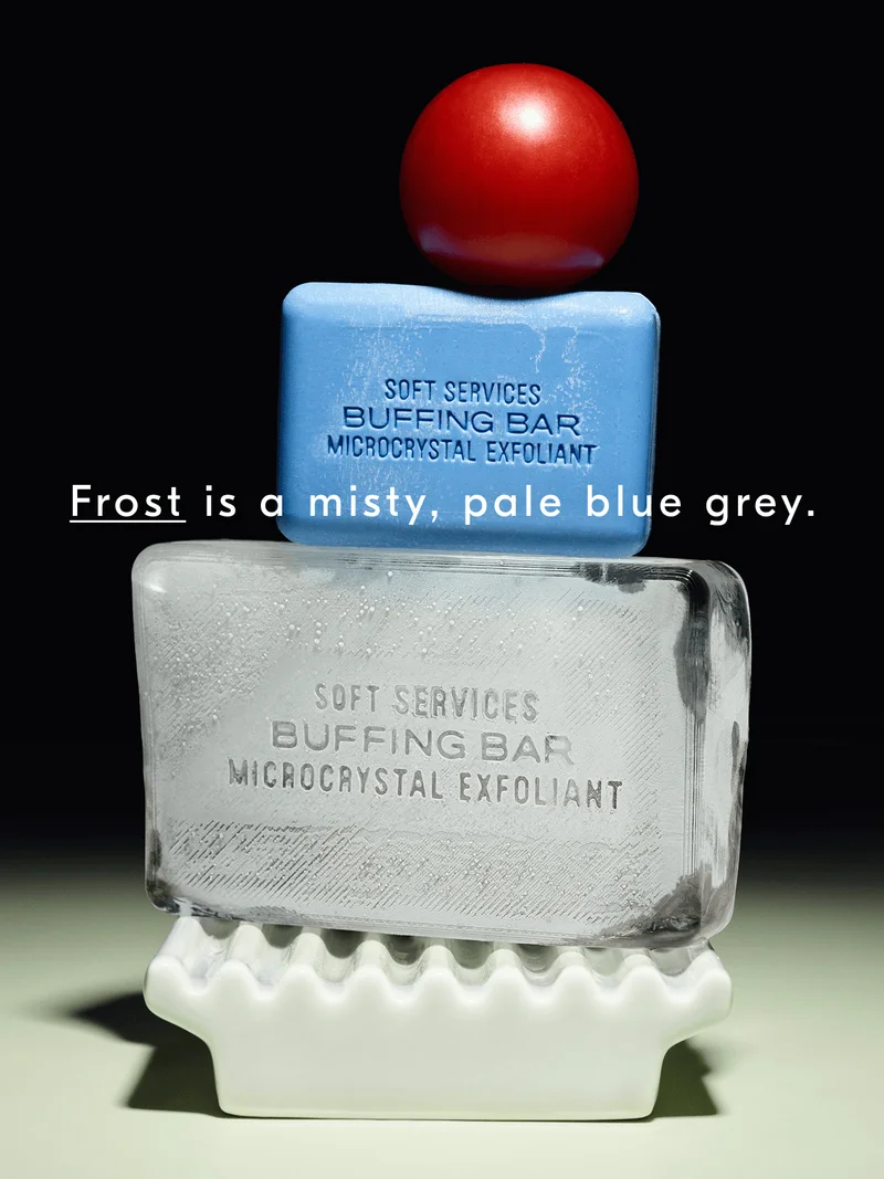 Frost is a misty, pale blue grey.