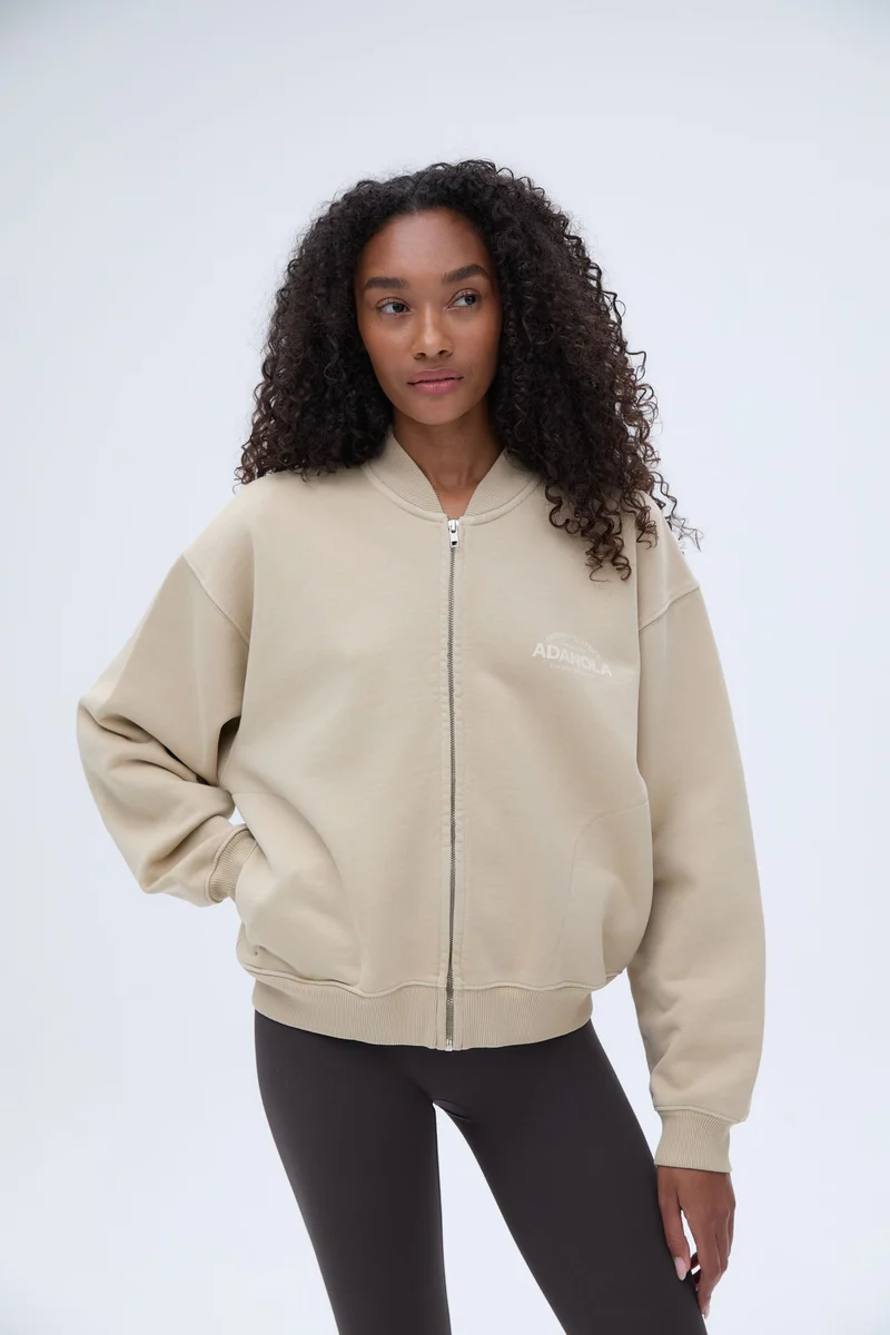 Image of Classics Distressed Full Zip Sweatshirt - Sand