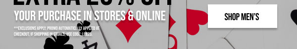 Extra 25% off Shop Men's