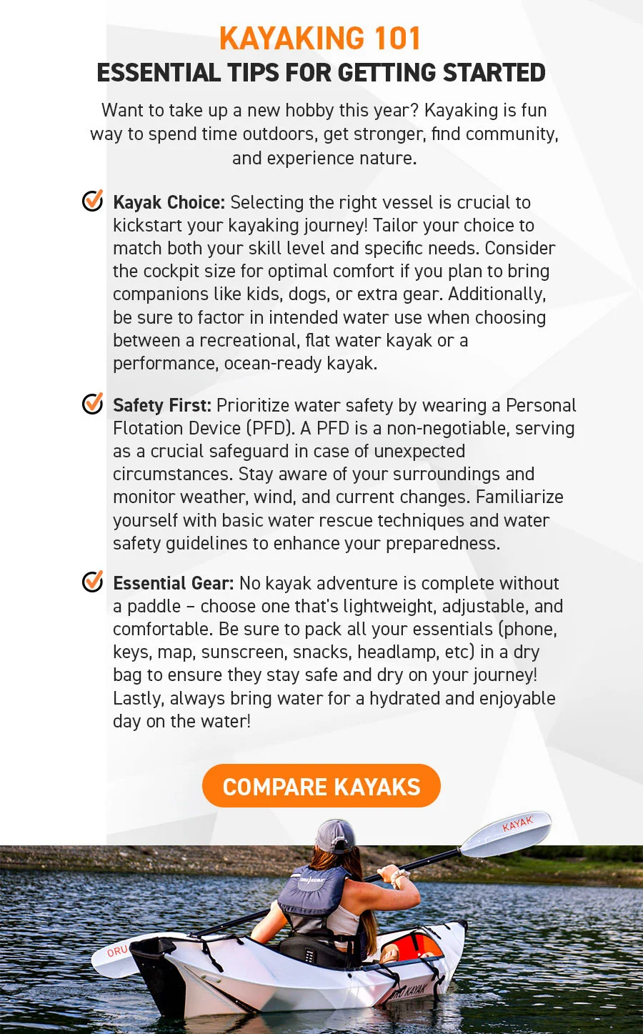 KAYAKING 101: COMPARE KAYAKS KAYAKING 101: COMPARE KAYAKS