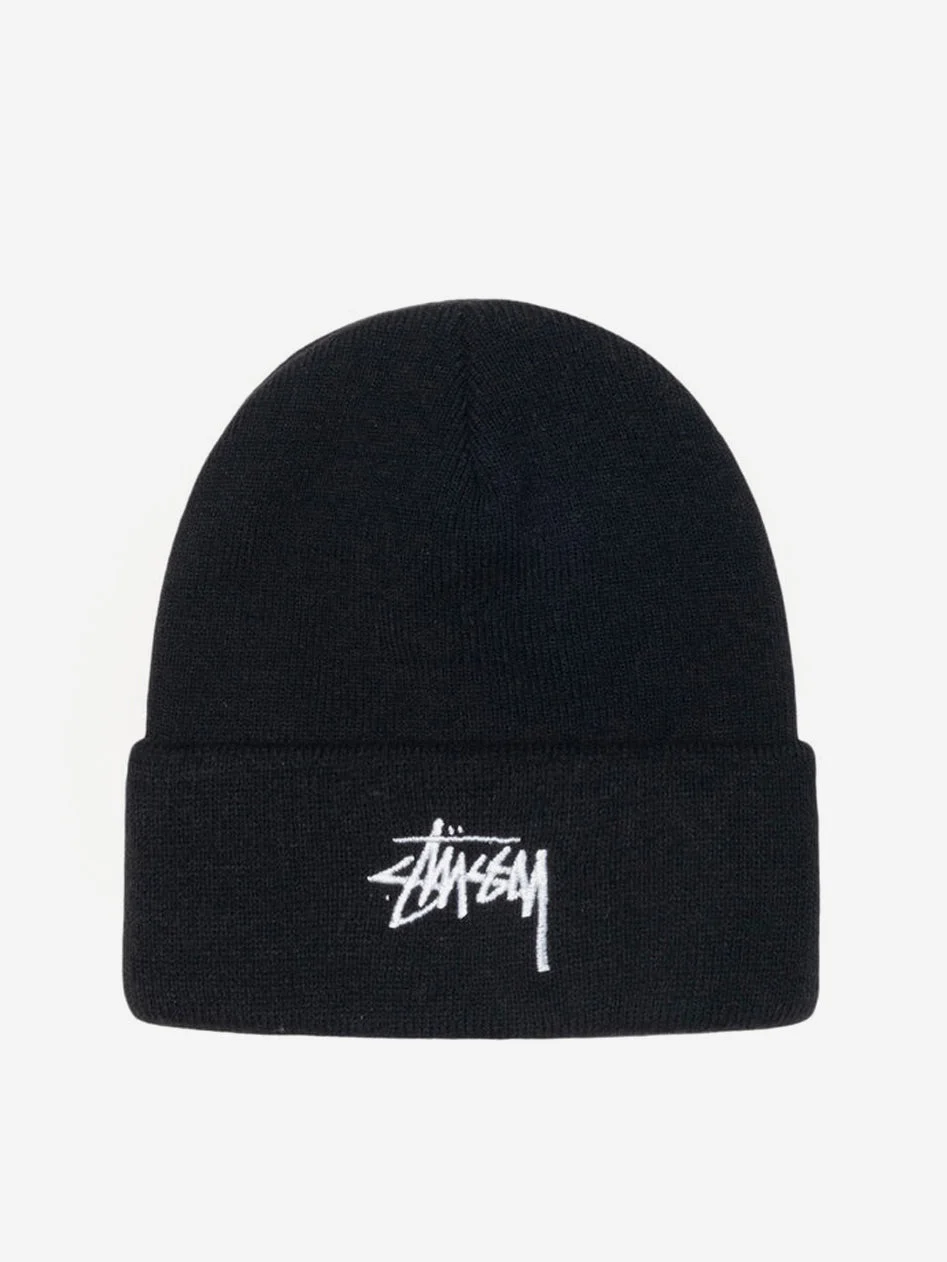 Image of Stussy Stock Cuff Beanie - Black