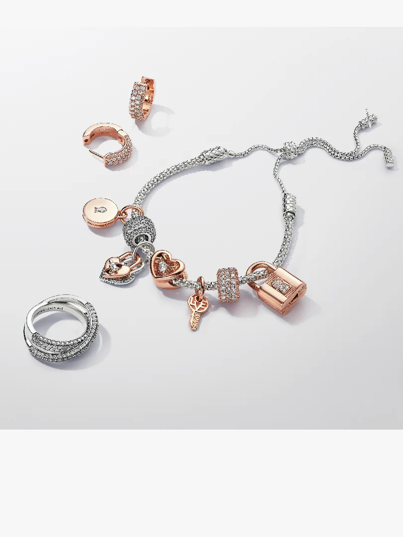 Pandora Moments Studded Chain Slider Bracelet