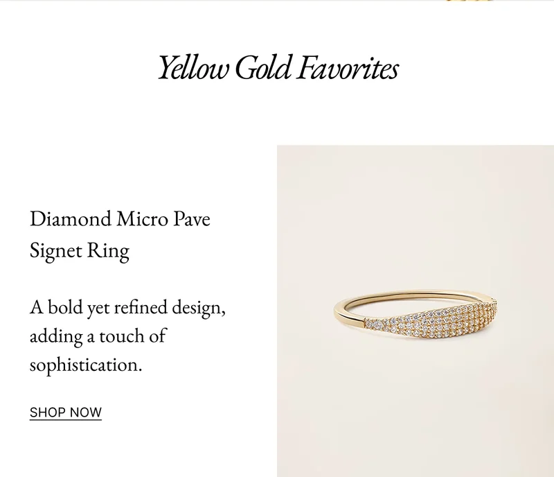 14k Solid Gold Diamond Micro Pavé Signet Ring