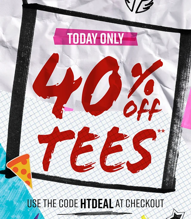 Today Only. 40% Off Tees. Use The Code discount code at Checkout. Shop Now