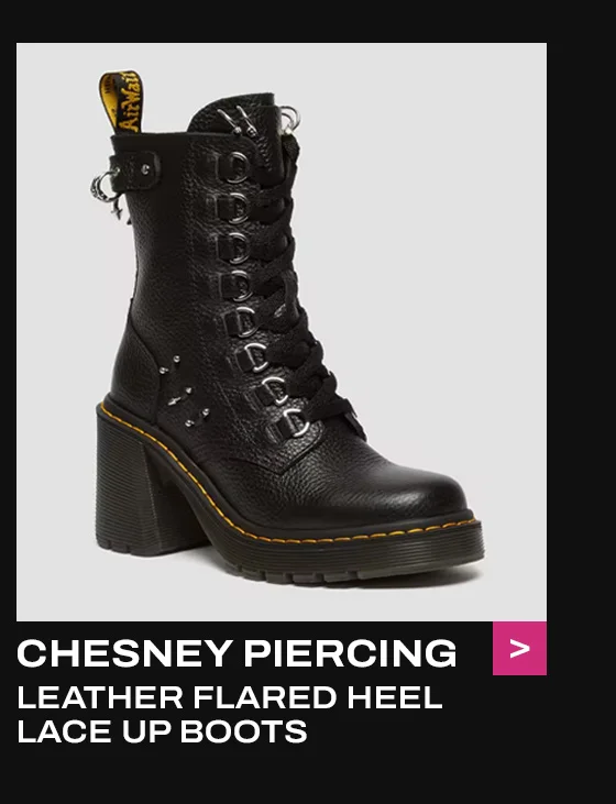 CHESNEY PIERCING LEATHER FLARED HEEL LACE UP BOOTS