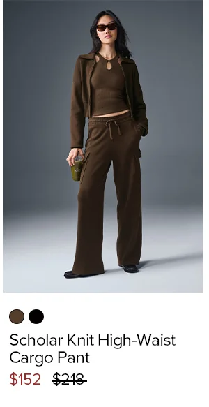 SCHOLAR KNIT HIGH-WAIST CARGO PANT