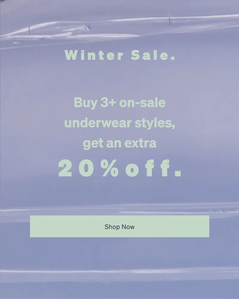 Buy 3+ on-sale underwear styles, get an extra 20% off.