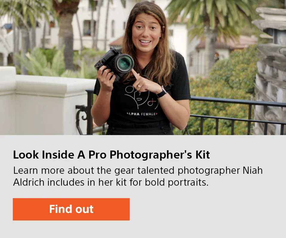 Look inside a pro photographer kit | Learn more about the gear talented photographer Niah Aldrich includes in her kit for bold portraits. | Find out