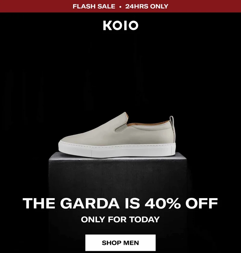 KOIO Flash Sale • 24hrs Only The Garda Is 40% Off Only For Today Shop Men Shop Women