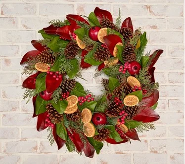 Home Reflections 28" Citrus & Magnolia Leaf Wreath