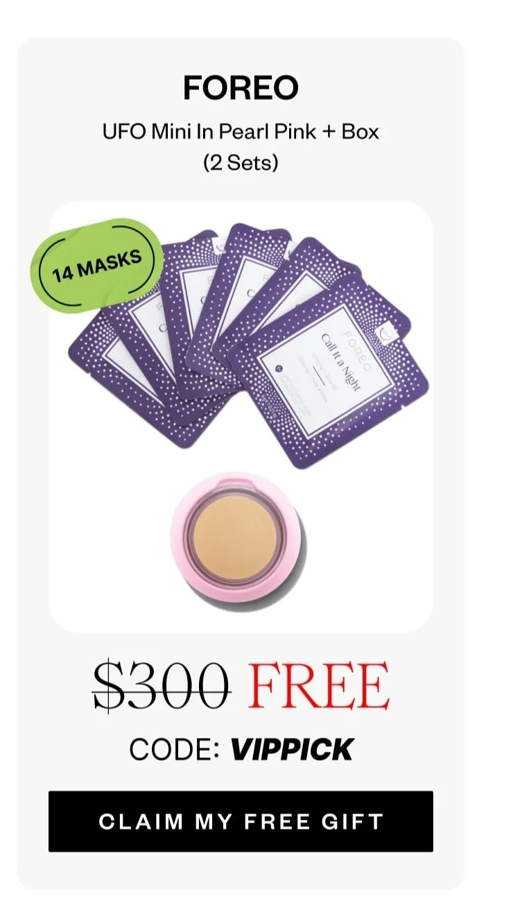 FOREO UFO Mini In Pearl Pink + Box (2 Sets) | FREE | CODE: VIPPICK | CLAIM MY FREE GIFT