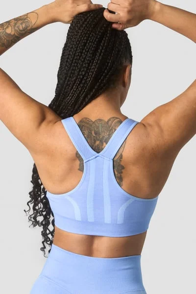 Image of Rush Seamless Sports Bra Soft Blue Melange
