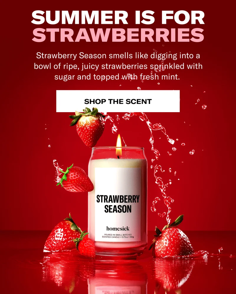 Summer is For Strawberries | Strawberry Season smell like digging into a bowl of ripe, juice strawberries sprinkled with sugar and topped with fresh mint. | Shop the Scent