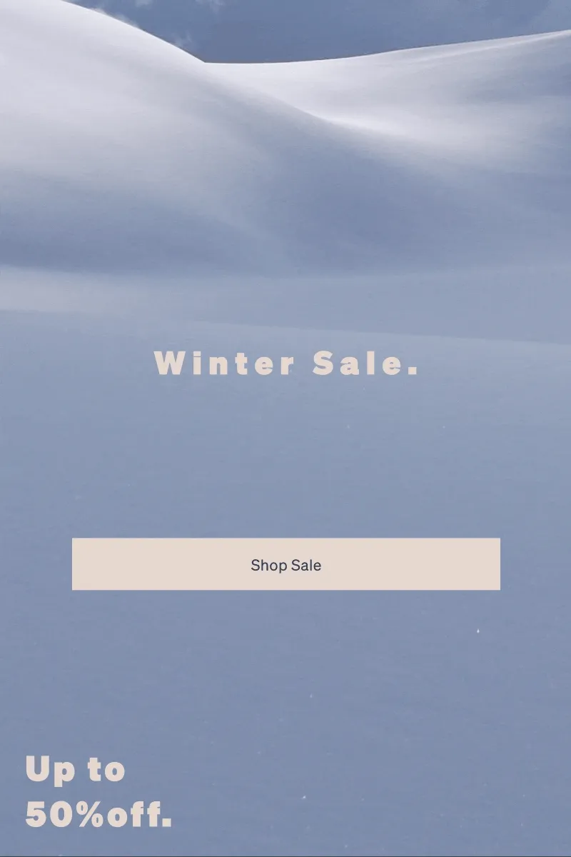 Winter Sale. Up to 50% off apparel. Up to 40% off underwear.