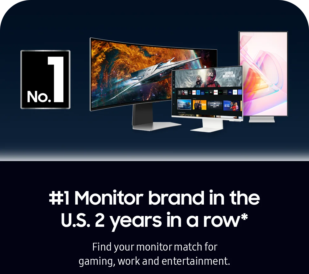 #1 Monitor brand in the U.S. 2 years in a row* - Find your monitor match for gaming, work and entertainment.