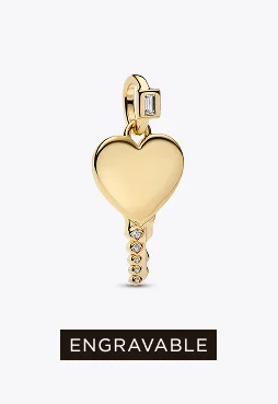 Engravable Heart Key Pendant