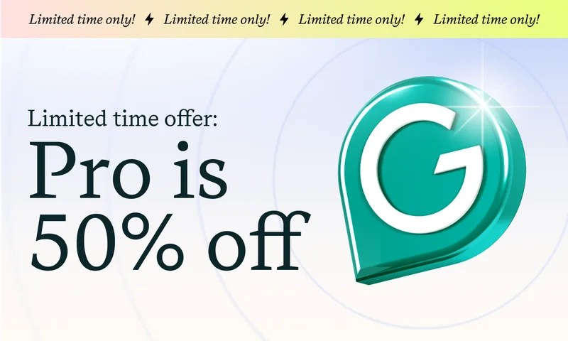 Limited time offer: Pro is 50% off