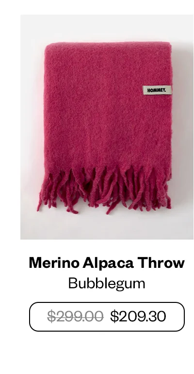 Merino Alpaca Throw Bubblegum