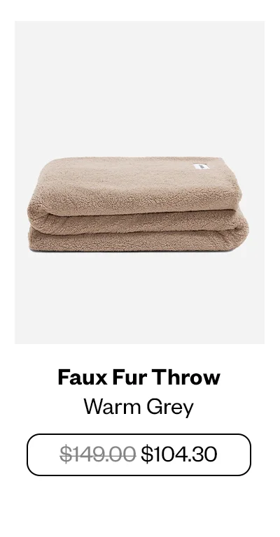 Faux Fur Throw - Warm Grey