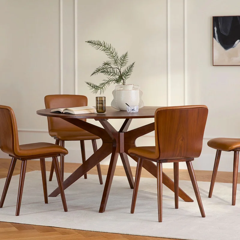 Conan Round Walnut Table