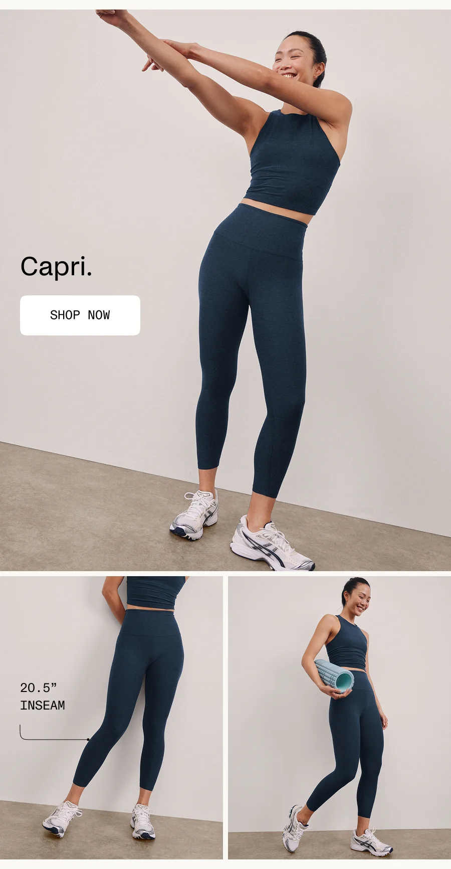 Spacedye Walk And Talk High Waisted Capri Legging in Nocturnal Navy