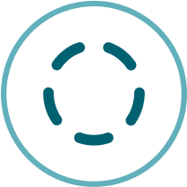 Blue icon of glow interface