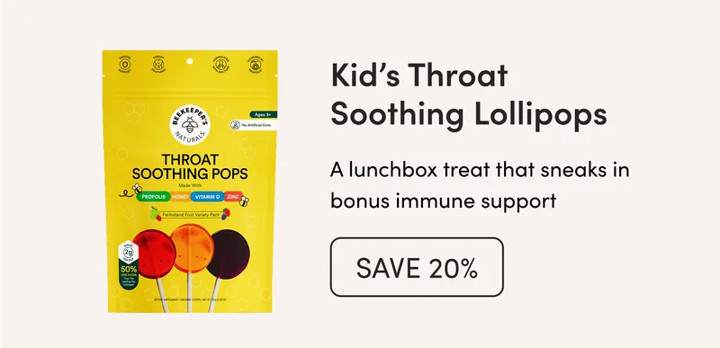 Kid’s Throat Soothing Lollipops A lunchbox treat that sneaks in bonus immune support