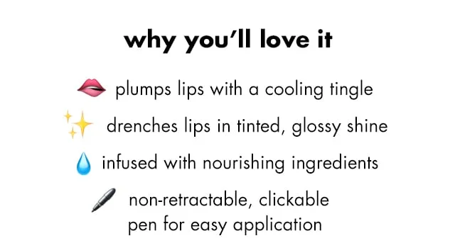 plumps lips with a cooling tingle