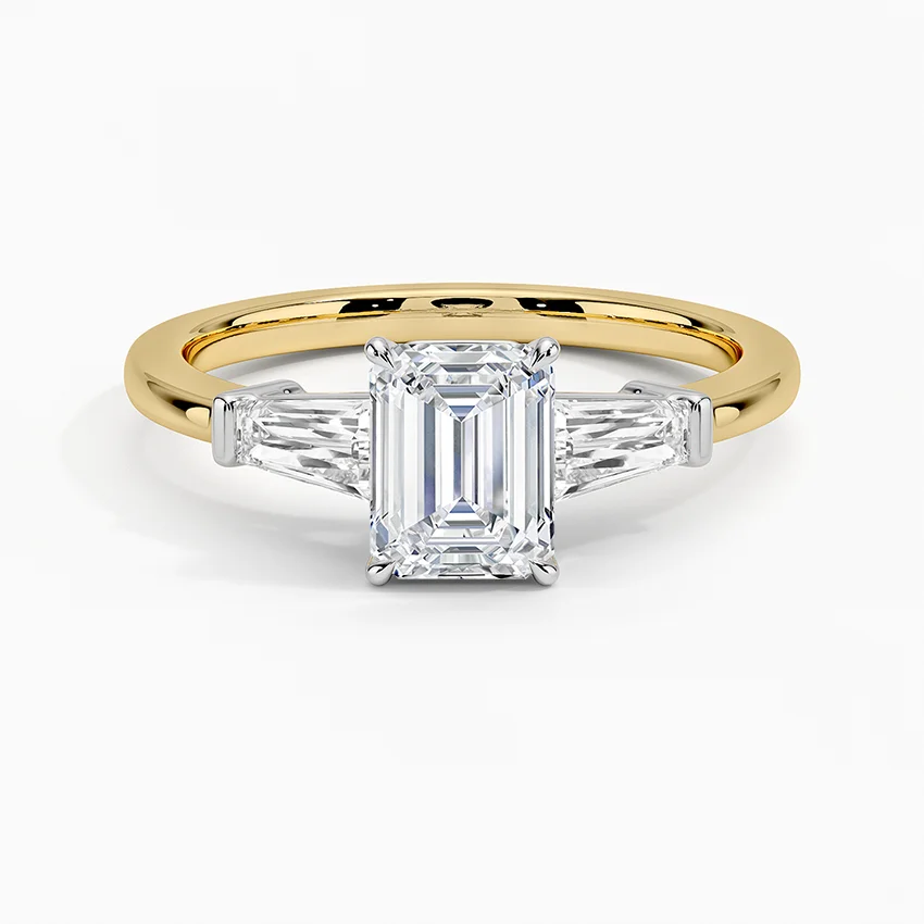 Mixed Metal Symphony Three Stone Diamond Ring