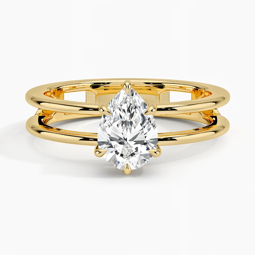 Aimee Open Double Band Solitaire Ring