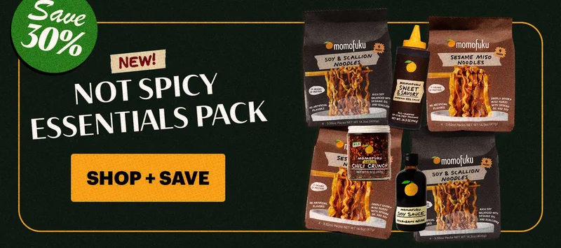 Header: NEW! Not Spicy Essentials Pack Tag: 30% off CTA: SHOP + SAVE