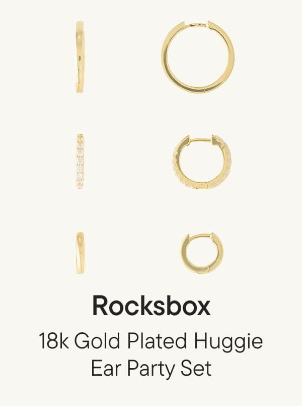 18k Gold Plated Huggie Ear Party Set